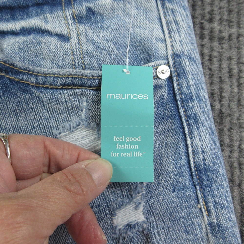KanCan Jeans Womens 20W Blue Wide-Leg High Rise Distressed Stretch 41x32* NWT - Picture 8 of 16
